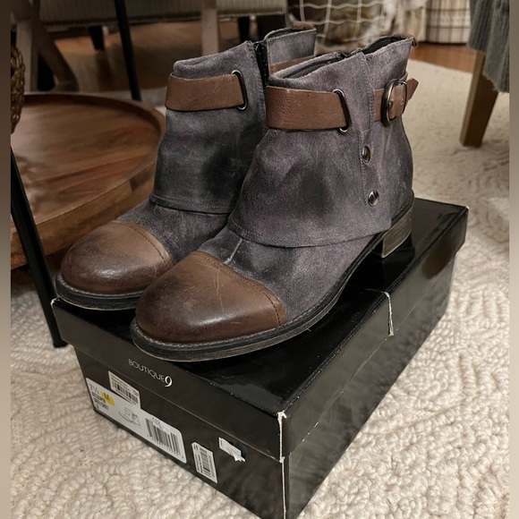 Boutique 9 BTCooper grey Ankle Boots size 7.5 - Picture 1 of 7